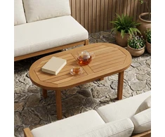Stalo viršus 80 x 40 x 2,5 cm Ovalo Kieto teka medžio Natūrali