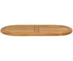 Stalo viršus 80 x 40 x 2,5 cm Ovalo Kieto teka medžio Natūrali