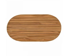 Stalo viršus 80 x 40 x 3,5 cm Ovalo Kieto teka medžio Natūrali