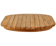 Stalo viršus 80 x 40 x 3,5 cm Ovalo Kieto teka medžio Natūrali