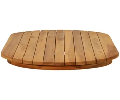 Stalo viršus 90 x 45 x 3,5 cm Ovalo Kieto teka medžio Natūrali