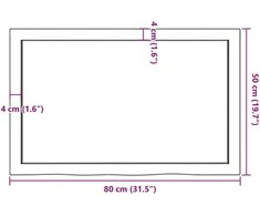 Stalviršis, 80x50x(2–6)cm, neapdorotas ąžuolo medienos masyvas