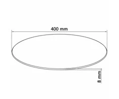 Stalviršis, grūdintas stiklas, apvalus, 400 mm