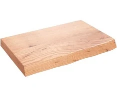 Stalviršis, šviesiai rudas, 60x40x(2–6)cm, ąžuolo masyvas