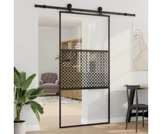Stiklinės durys 102,5 x 2 x 205 cm Aliuminis Juoda