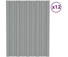 Stogo plokštė 12 pcs Pilka 60 x 45 cm Galvanizuotas plienas