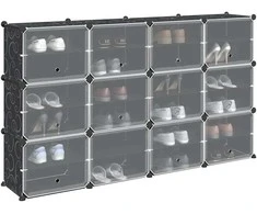 Storage Cube Organizer su 12 kubelių ir durelėmis Juodas PP