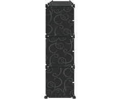 Storage Cube Organizer su 12 kubelių ir durelėmis Juodas PP
