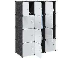 Storage Cube Organizer su 12 kubelių ir pakabinamų strypų PP