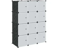 Storage Cube Organizer su 12 kubelių ir pakabinamų strypų PP