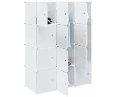Storage Cube Organizer su 12 kubelių ir pakabinamų strypų PP
