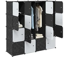 Storage Cube Organizer su 16 kubelių ir pakabinamų strypų PP