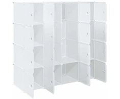 Storage Cube Organizer su 16 kubelių ir pakabinamų strypų PP