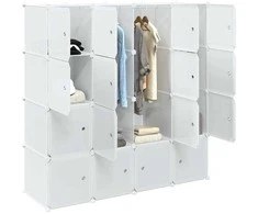 Storage Cube Organizer su 16 kubelių ir pakabinamų strypų PP