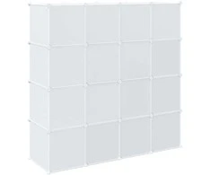 Storage Cube Organizer su 16 kubelių ir pakabinamų strypų PP