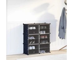 Storage Cube Organizer su 6 kubeliais ir durelėmis juodas PP