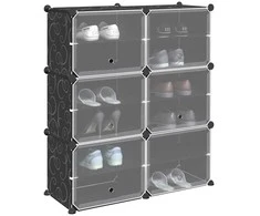Storage Cube Organizer su 6 kubeliais ir durelėmis juodas PP