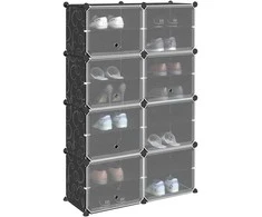 Storage Cube Organizer su 8 kubeliais ir durelėmis Juodas PP