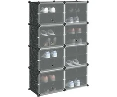 Storage Cube Organizer su 8 kubeliais ir durelėmis Juodas PP