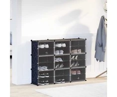 Storage Cube Organizer su 9 kubeliais ir durelėmis juodas PP