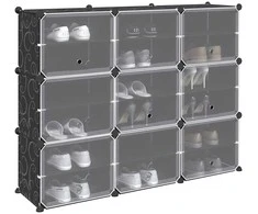 Storage Cube Organizer su 9 kubeliais ir durelėmis juodas PP