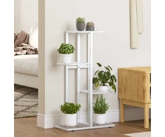 Stovas augalams, 4 lentynos, baltas, 43x22x76cm, metalas