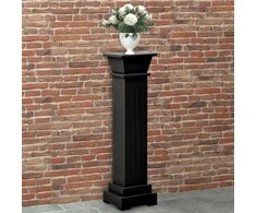 Stovas augalams-stačiakampė kolona, juodas, 17x17x66cm, MDF