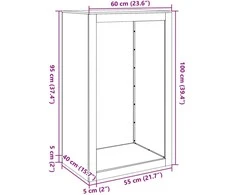 Stovas malkoms, 60x40x100cm, galvanizuotas plienas