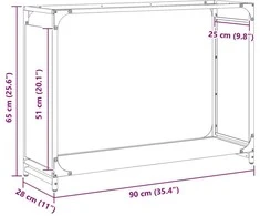Stovas malkoms, 90x28x65 cm, šaltai valcuotas plienas