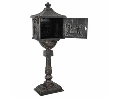 Stovinti pašto dėžutė su saugykla Bronzinė 42,5 x 29,5 x 117 cm