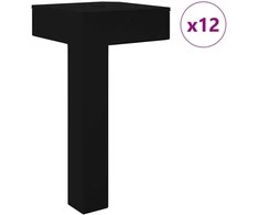 Stovintys kojelės 12 pcs Juoda 57 x 57 x 100 mm Geležis