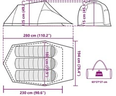Stovyklavimo palapinė, kamufležinė, trivietė, tunelinė