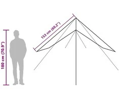 Stovyklavimo tentas, rudas, 366x306cm, atsparus vandeniui