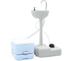 Stovyklavimo tualeto rinkinys 2 pcs Mėlyna ir balta