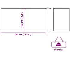 Stovyklavimo uždanga nuo vėjo, pilka ir oranžinė, 340x130 cm