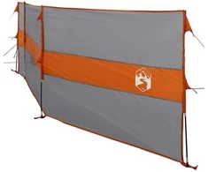 Stovyklavimo uždanga nuo vėjo, pilka ir oranžinė, 490x123 cm