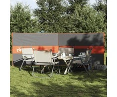 Stovyklavimo uždanga nuo vėjo, pilka ir oranžinė, 344x120 cm