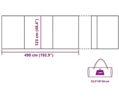 Stovyklavimo uždanga nuo vėjo, žalia, 490x123 cm
