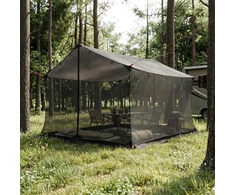 Stovyklinė plėvelė su tinkleliu 340 x 260 x 220 cm Ruda Pilka