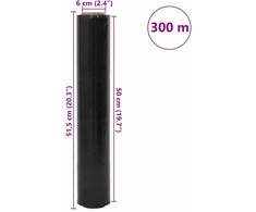 Stretch Film 2 vnt Juoda 30 μm 50 cm x 300 m