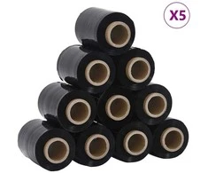 Stretch Films 50 vnt Juoda 23 µm 10 cm x 150 m