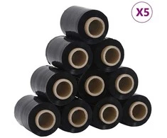 Stretch Films 50 vnt Juoda 23 µm 10 cm x 150 m