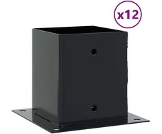 Stulpų pagrindai kvadratiniai, 12vnt., antracito sp., 101x101mm
