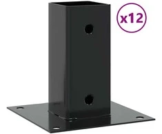Stulpų pagrindai kvadratiniai, 12vnt., antracito sp., 71x71mm