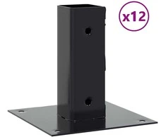 Stulpų pagrindai kvadratiniai, 12vnt., antracito sp., 46x46mm