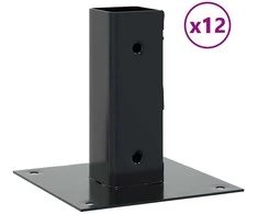 Stulpų pagrindai kvadratiniai, 12vnt., antracito sp., 51x51mm
