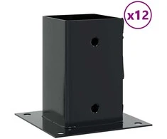 Stulpų pagrindai kvadratiniai, 12vnt., antracito sp., 81x81mm
