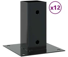 Stulpų pagrindai kvadratiniai, 12vnt., antracito sp., 61x61mm