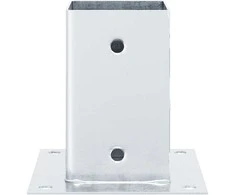 Stulpų pagrindai kvadratiniai, 12vnt., sidabriniai, 81x81mm