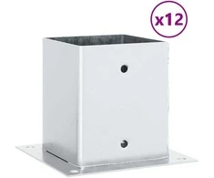 Stulpų pagrindai kvadratiniai, 12vnt., sidabriniai, 121x121mm